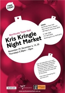 Northcote Town Hall Kris Kringle Night Markets